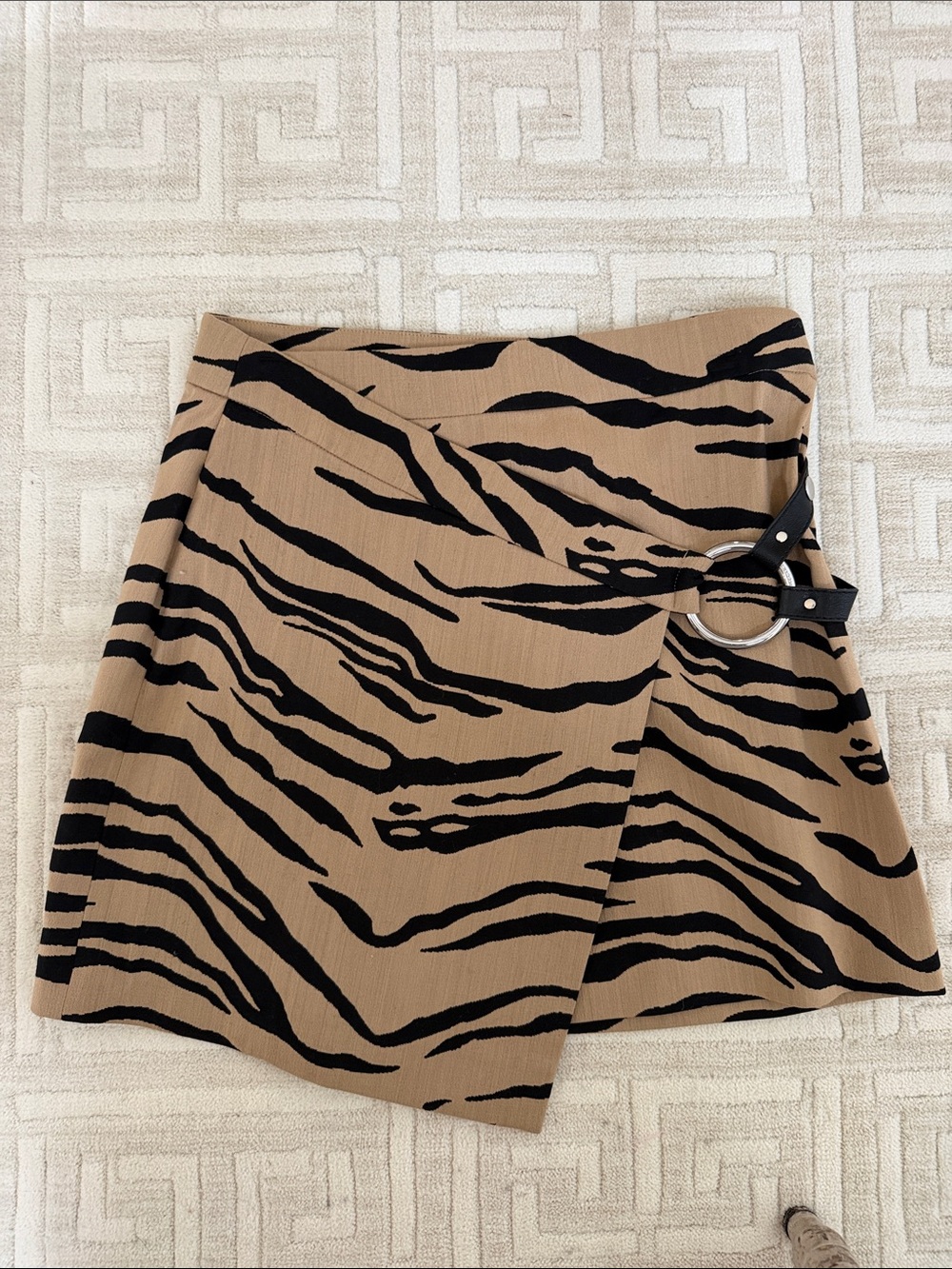 Stella McCartney Animal Print Wrap Skirt with Buckle